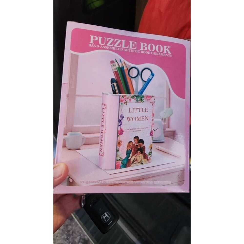 Little Women 3D puzzle book ornament and flower/pen holder.